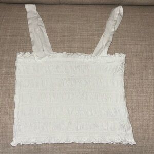 American Eagle XS White Cropped Tank Top